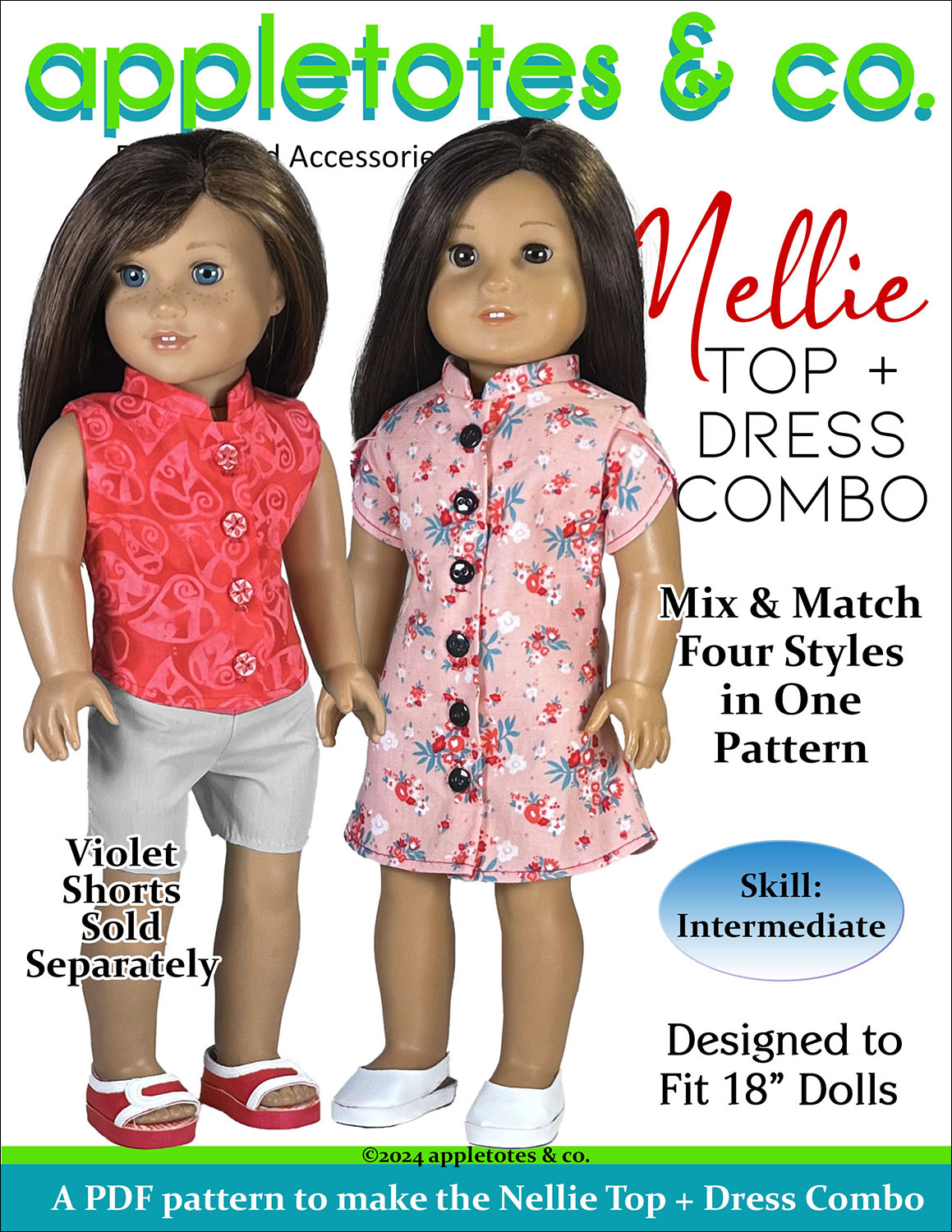 Nellie Top Dress 18 Inch Doll Sewing Pattern