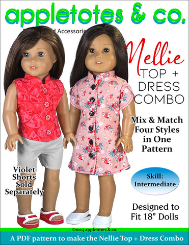 Nellie Top Dress 18 Inch Doll Sewing Pattern