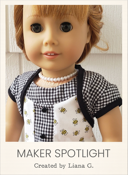Reversible Penny Cropped Jacket 18 Inch Doll Sewing Pattern