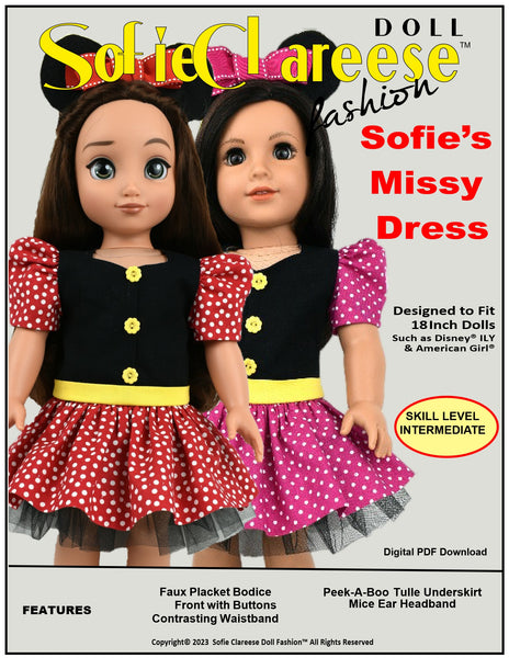 Sofie's Missy Dress 18 Inch Doll Sewing Pattern