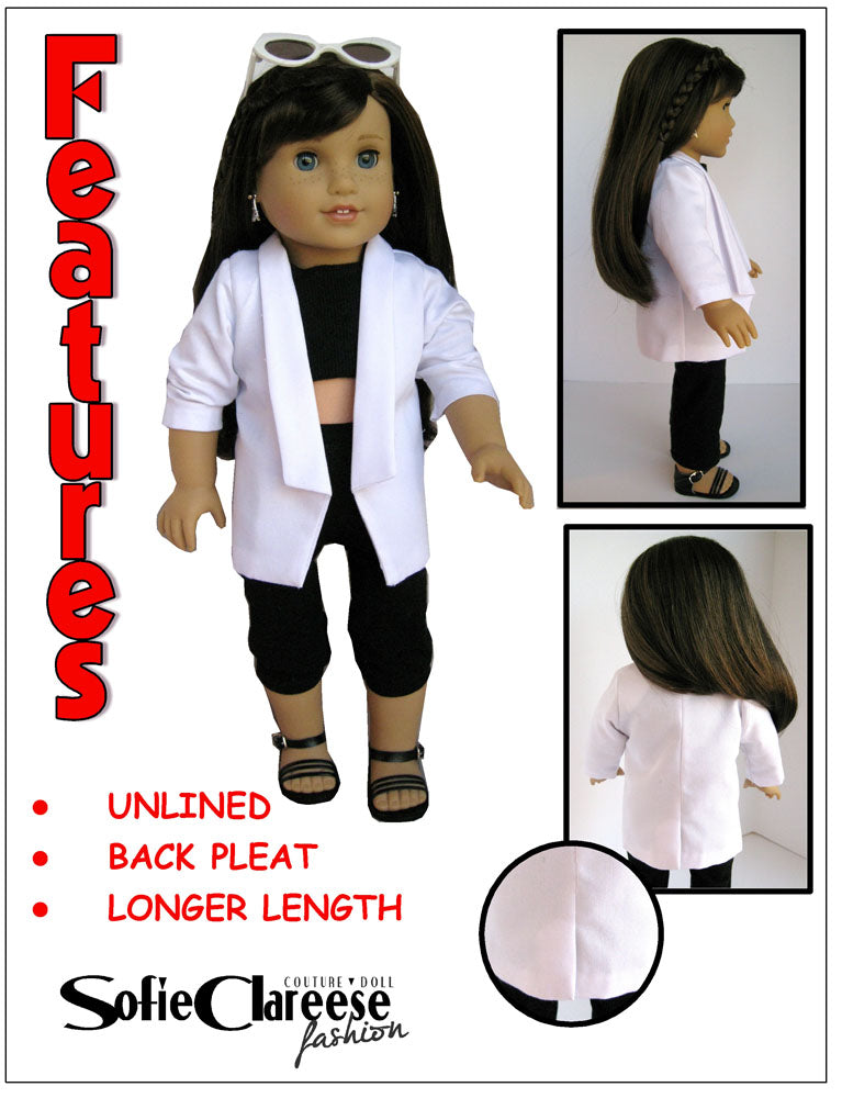 Sofie's Tuxedo Blazer Weekend Set 18 Inch Doll Sewing Pattern