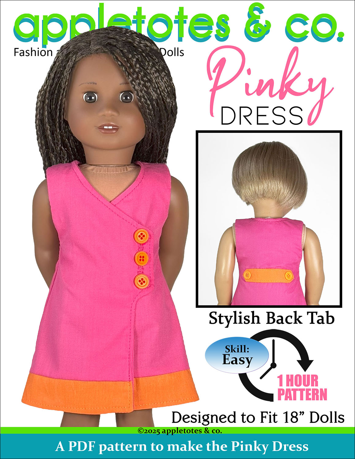 Pinky Dress 18 Inch Doll Sewing Pattern