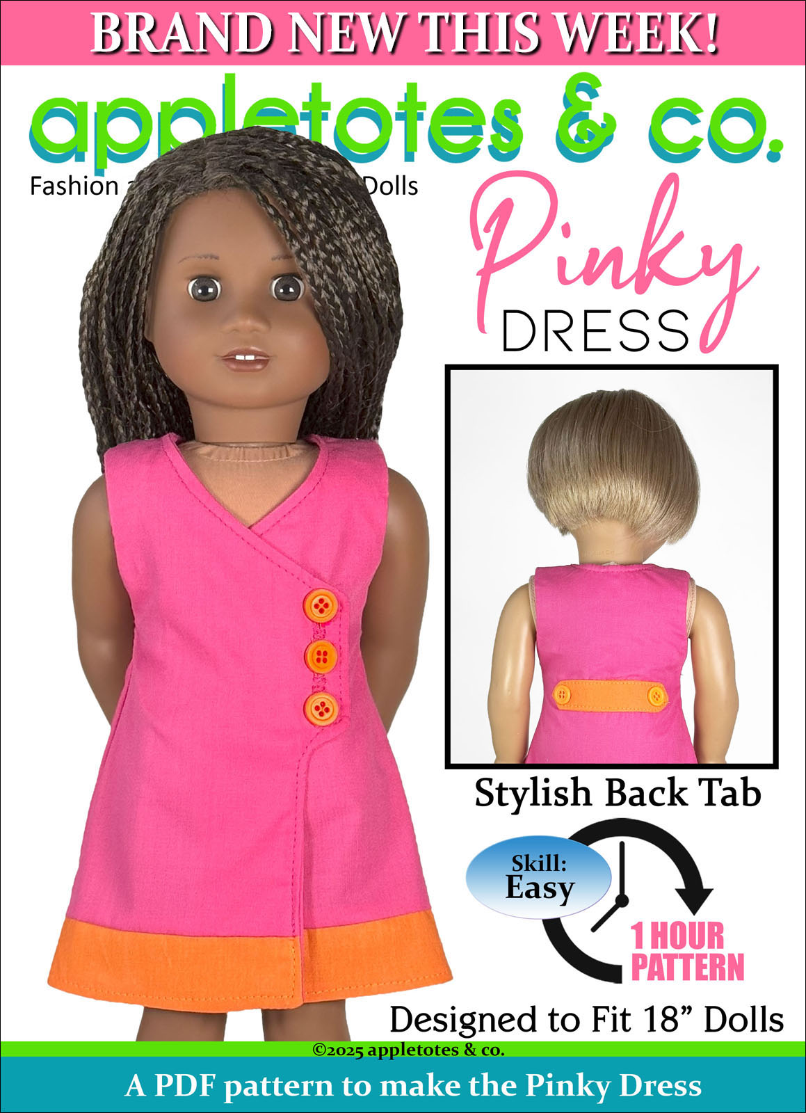 Pinky Dress 18 Inch Doll Sewing Pattern
