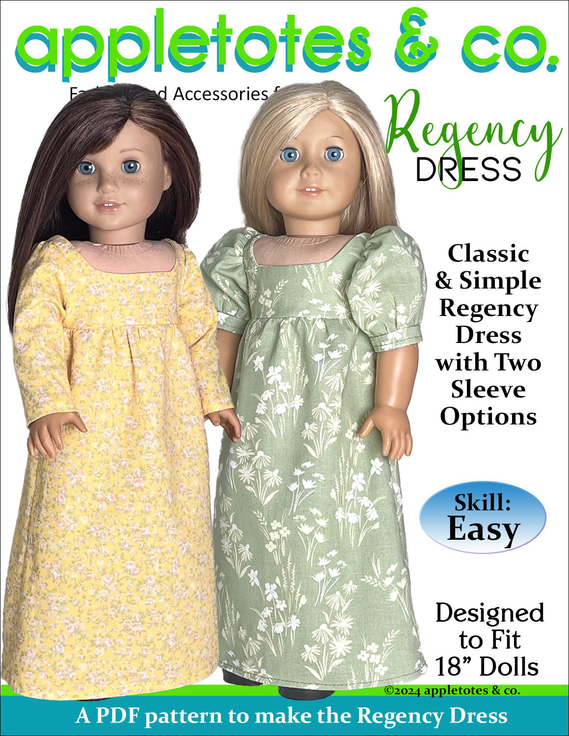 Regency Dress 18 Inch Doll Sewing Pattern