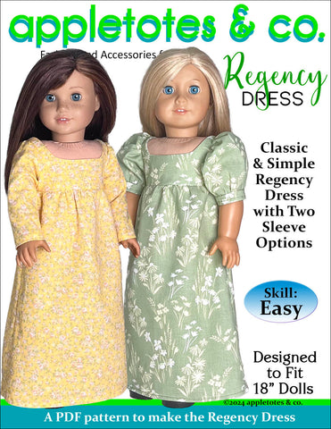 Regency Dress 18 Inch Doll Sewing Pattern