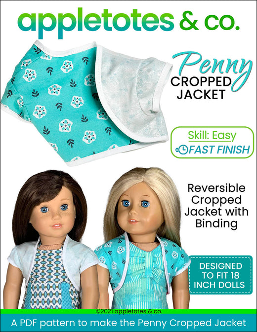 Reversible Penny Cropped Jacket 18 Inch Doll Sewing Pattern