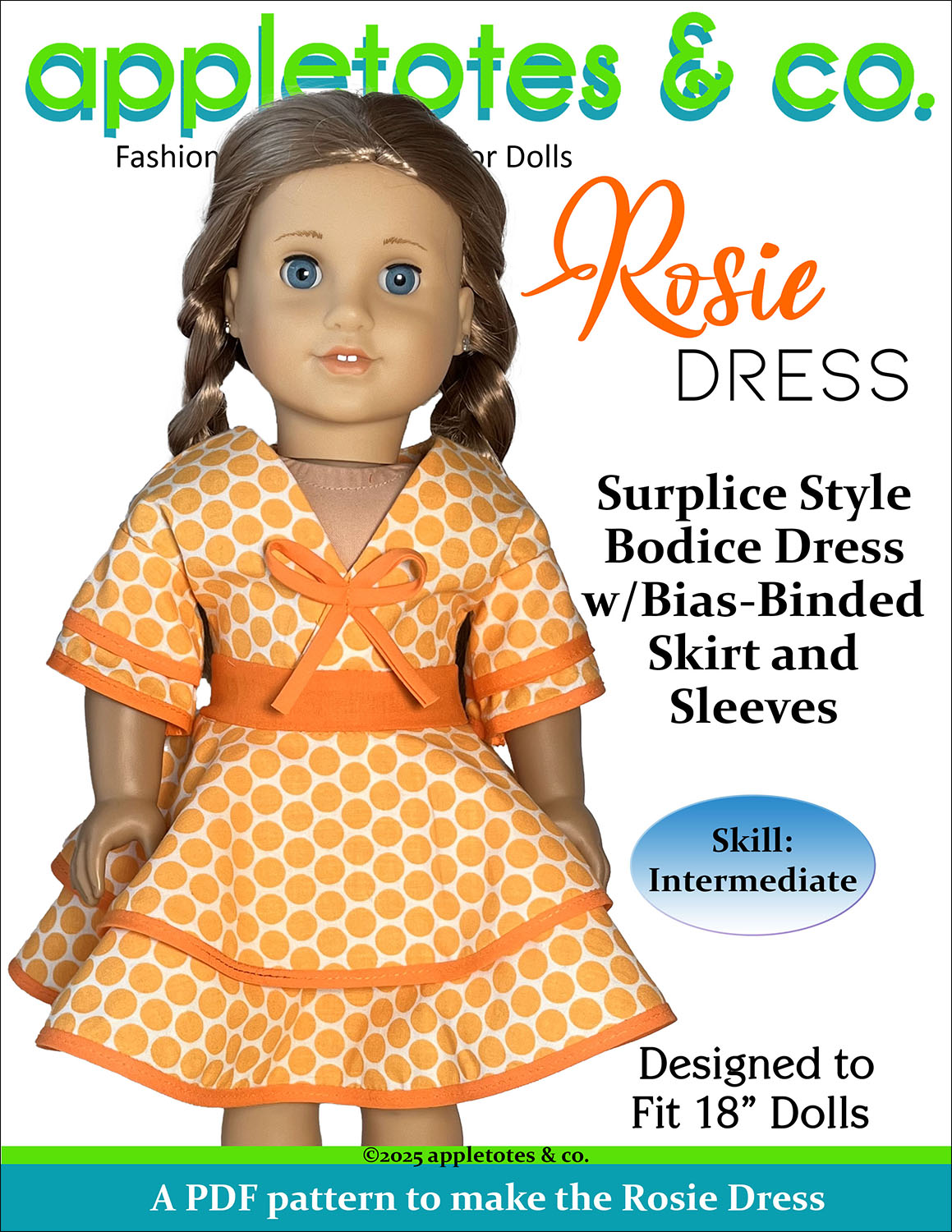 Rosie Dress 18 Inch Doll Sewing Pattern Rosie Dress 18 Inch Doll Sewing Pattern