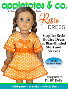 Rosie Dress 18 Inch Doll Sewing Pattern