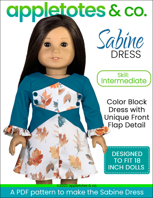 Sabine Dress 18 Inch Doll Sewing Pattern