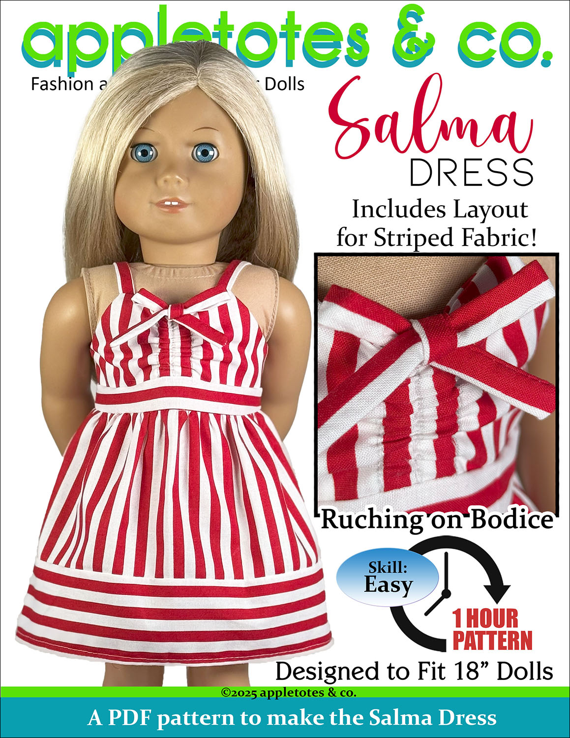 Salma Dress 18 Inch Doll Sewing Pattern