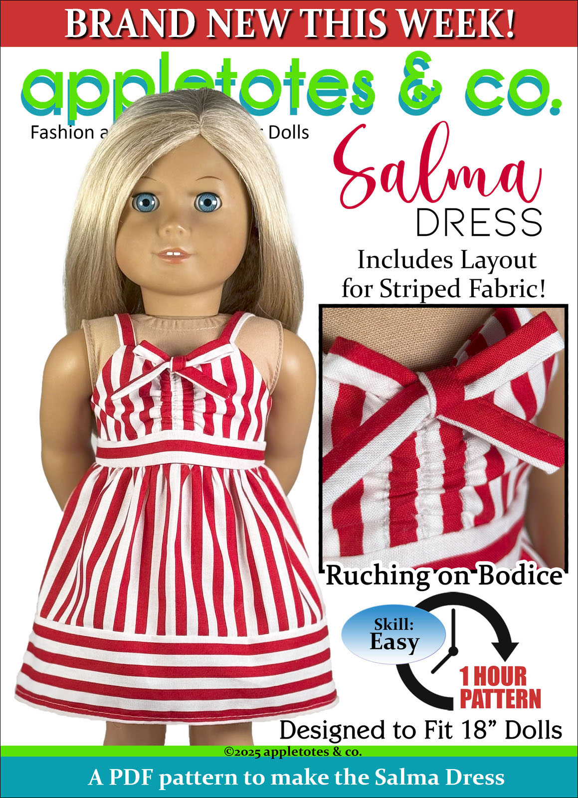 Salma Dress 18 Inch Doll Sewing Pattern