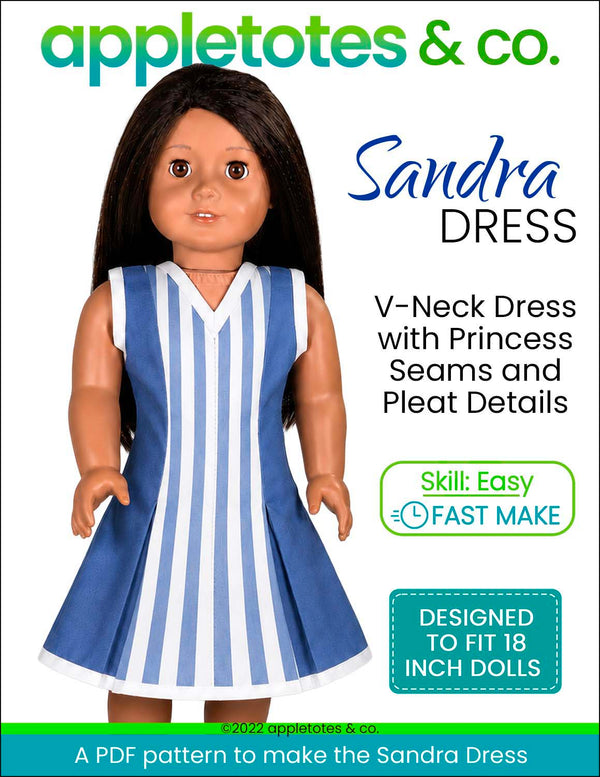 Sandra Dress 18 Inch Doll Sewing Pattern