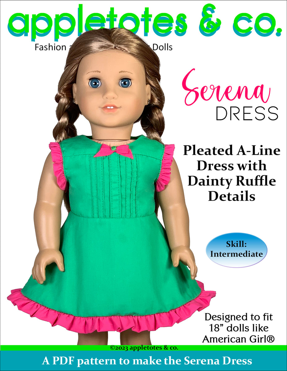 Serena Dress 18 Inch Doll Sewing Pattern – Appletotes & Co.