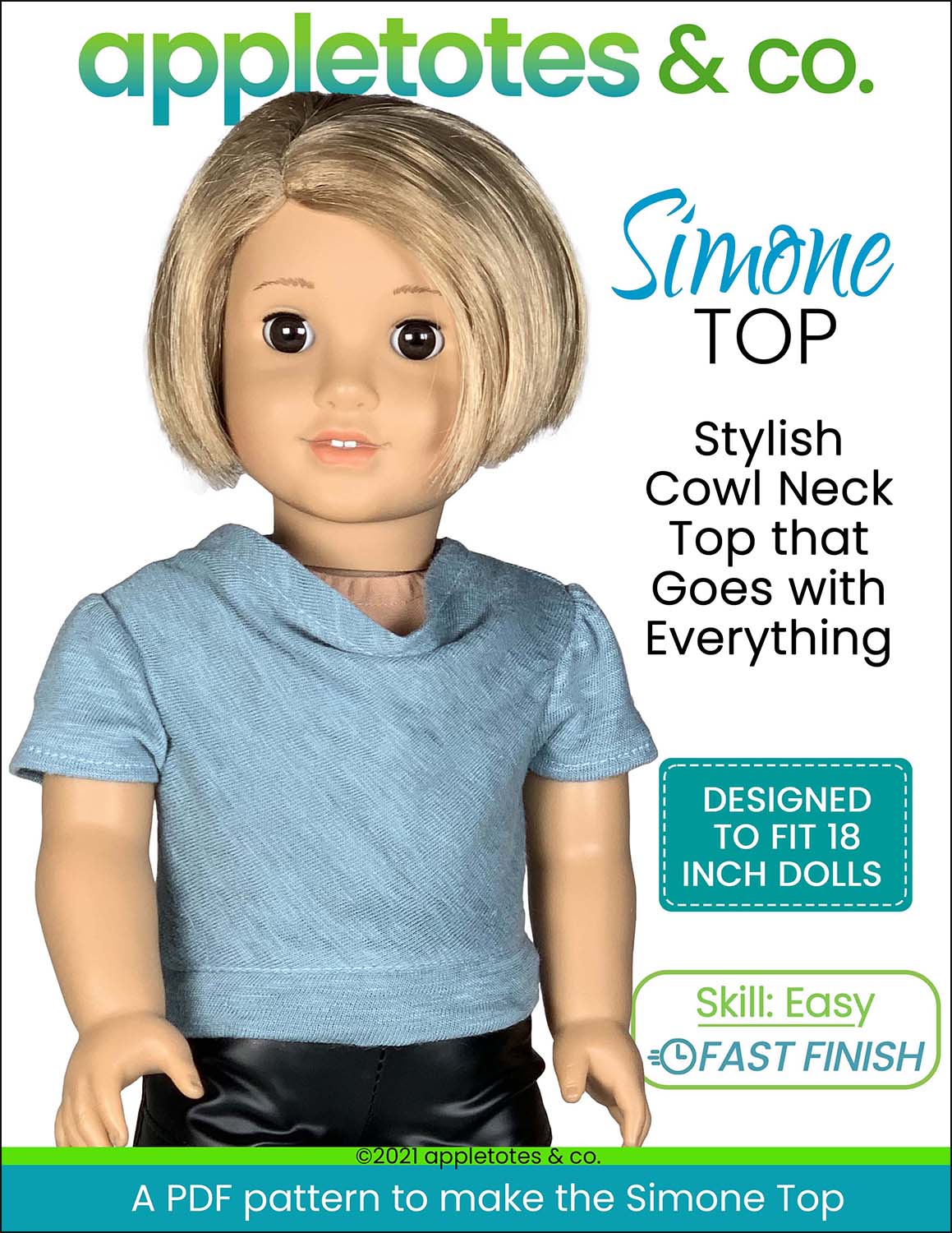 Simone Top 18 Inch Doll Sewing Pattern