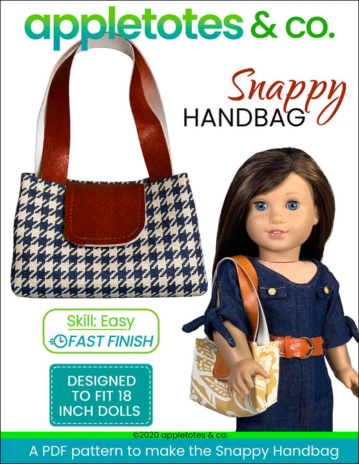 Snappy Handbag Sewing Pattern for 18 Inch Dolls