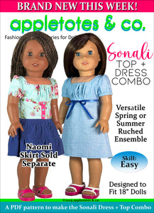 Sonali Top + Dress Combo 18 Inch Doll Sewing Pattern