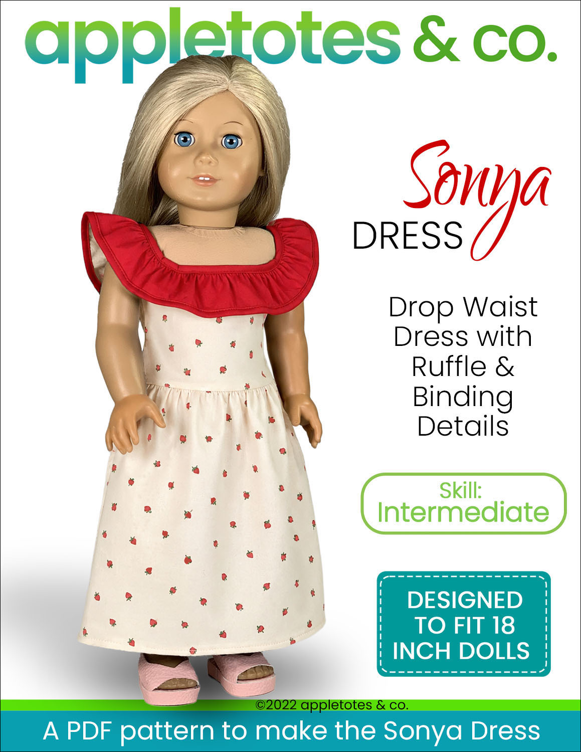 Sonya Dress 18 Inch Doll Sewing Pattern