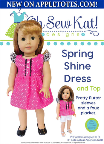Spring Shine Dress 18 Inch Doll Sewing Pattern