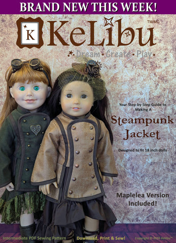 Steampunk Jacket 18 Inch Doll Sewing Pattern