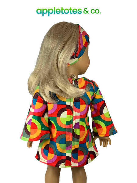 Stevie 70s Dress Sewing Pattern for 18 Inch Dolls