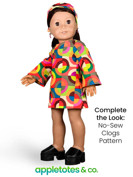 Stevie 70s Dress Sewing Pattern for 18 Inch Dolls