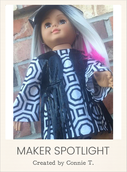 Stevie 70s Dress Sewing Pattern for 18 Inch Dolls