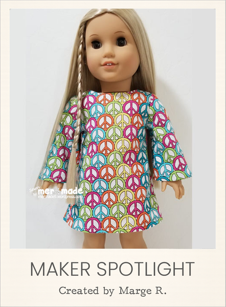 Stevie 70s Dress Sewing Pattern for 18 Inch Dolls