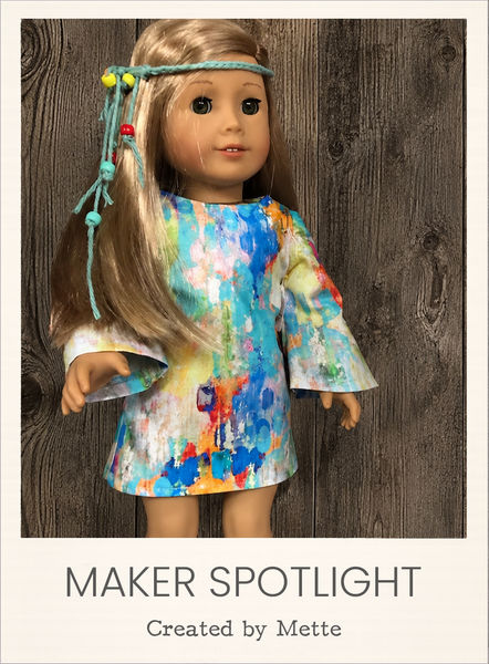 Stevie 70s Dress Sewing Pattern for 18 Inch Dolls