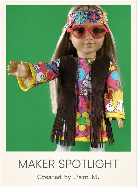 Stevie 70s Dress Sewing Pattern for 18 Inch Dolls