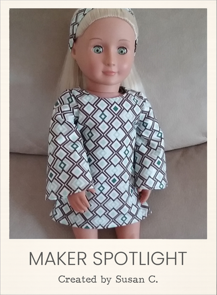 Stevie 70s Dress Sewing Pattern for 18 Inch Dolls