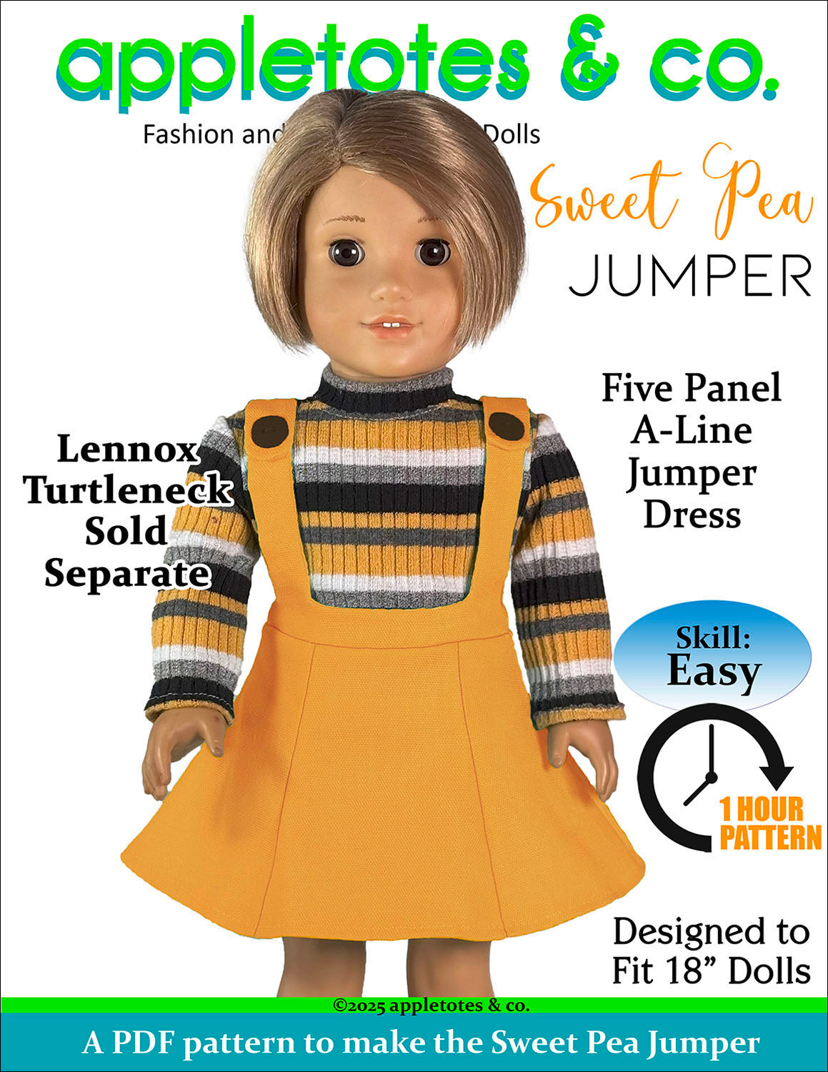 Sweet Pea Jumper 18 Inch Doll Sewing Pattern