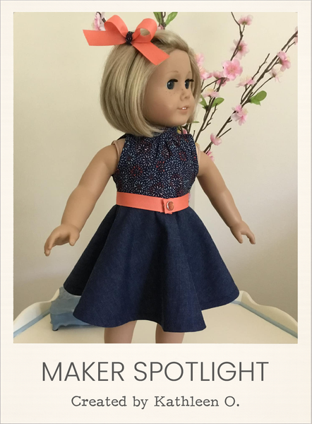 Sylvia Dress 18 Inch Doll Sewing Pattern