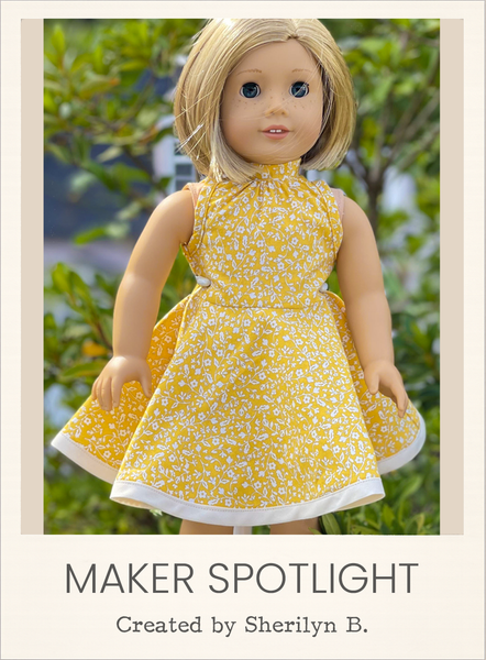 Sylvia Dress 18 Inch Doll Sewing Pattern