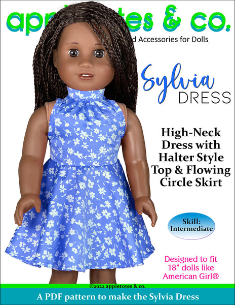 Sylvia Dress 18 Inch Doll Sewing Pattern