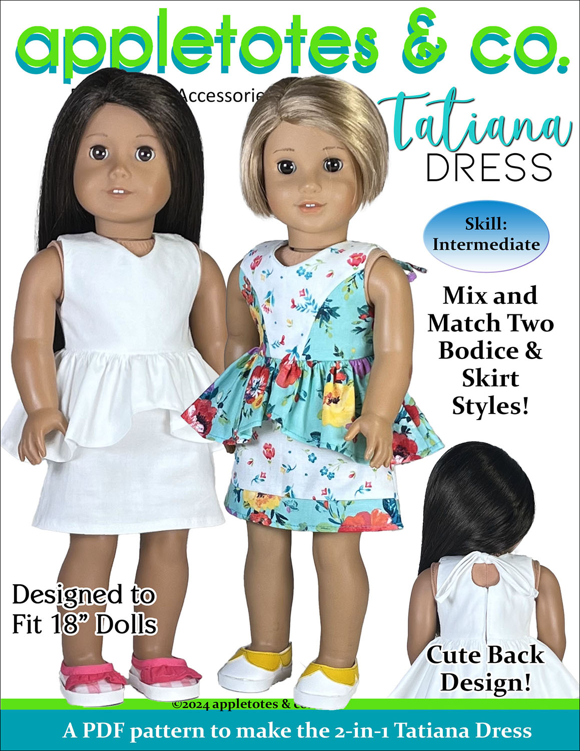 Tatiana Dress 18 Inch Doll Sewing Pattern