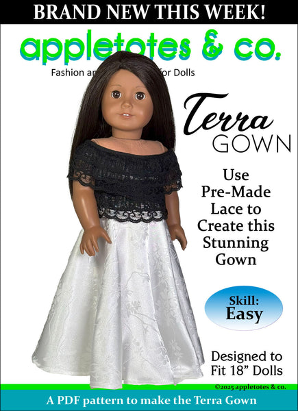 Terra Gown 18 Inch Doll Sewing Pattern