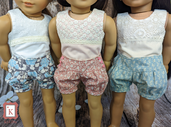 Bubble Shorts 18 Inch Doll Sewing Pattern