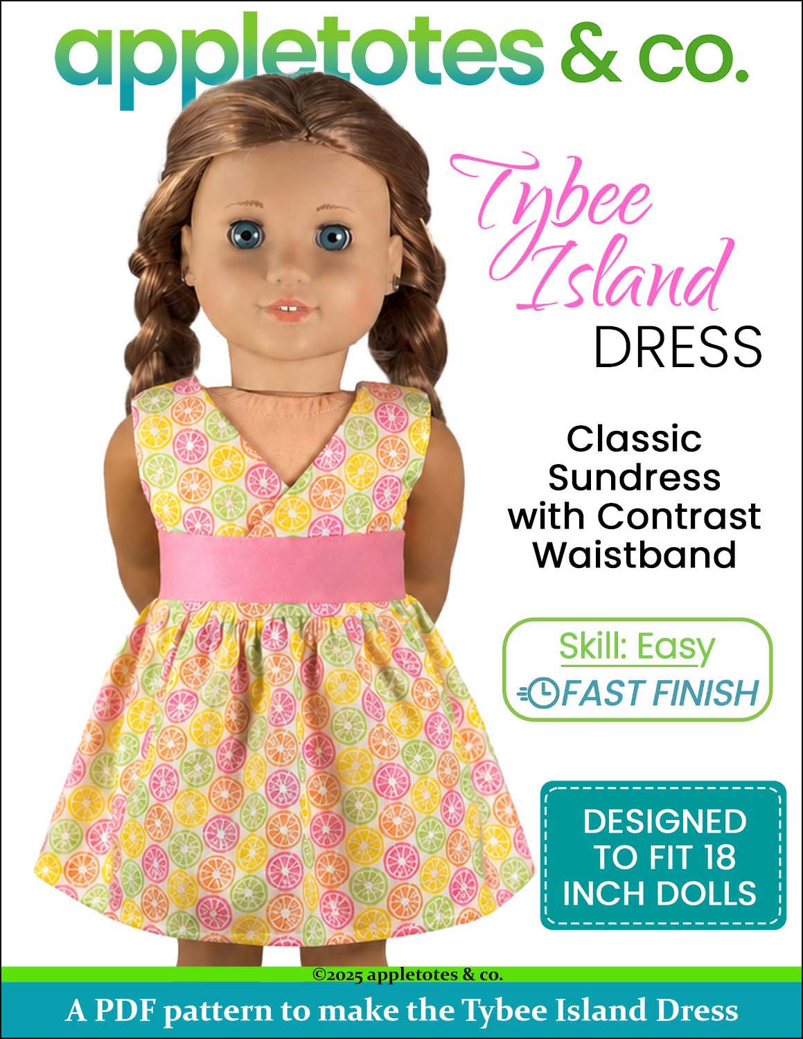 Tybee Island Dress 18 Inch Doll Sewing Pattern
