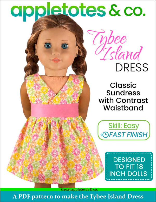 Tybee Island Dress 18 Inch Doll Sewing Pattern