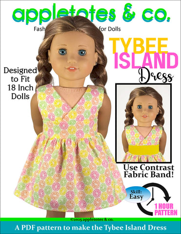 Tybee Island Dress 18 Inch Doll Sewing Pattern
