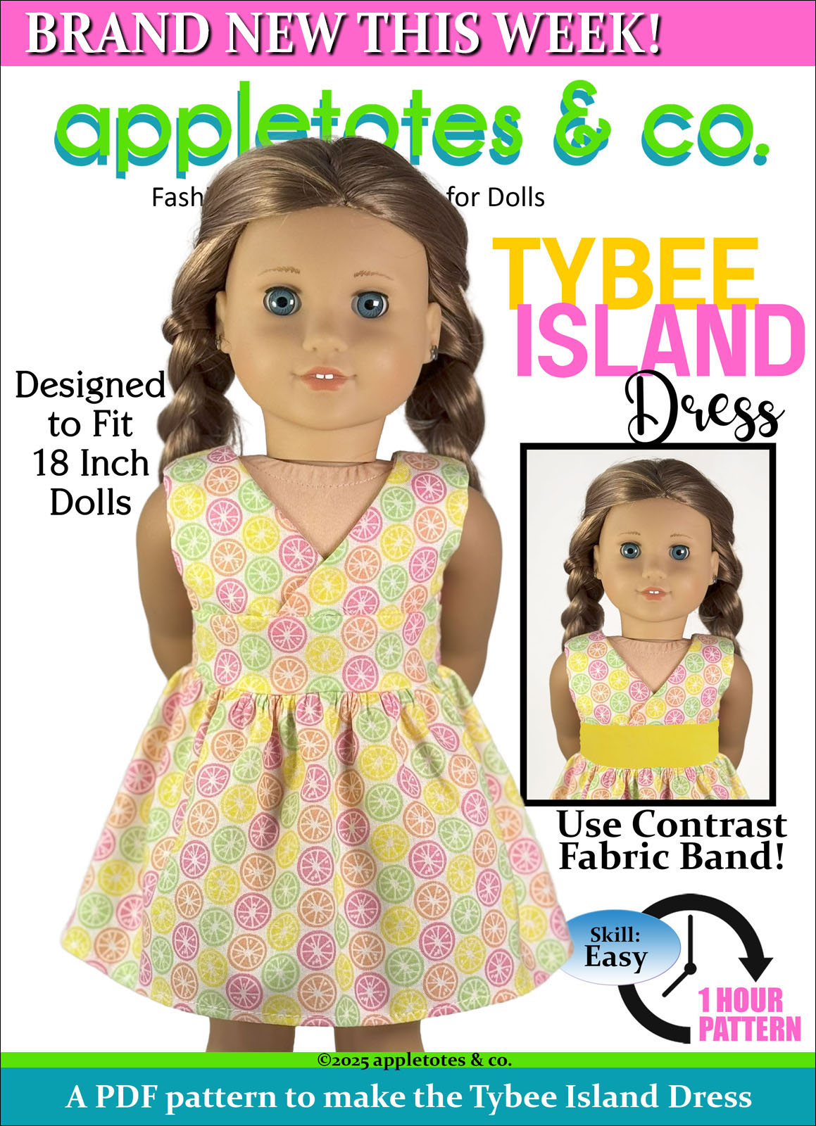 Tybee Island Dress 18 Inch Doll Sewing Pattern