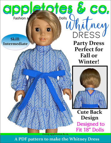 Whitney Dress 18 Inch Doll Sewing Pattern