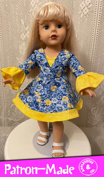 Corazon Dress Sewing Pattern for 18 Inch Dolls