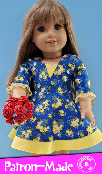 Corazon Dress Sewing Pattern for 18 Inch Dolls