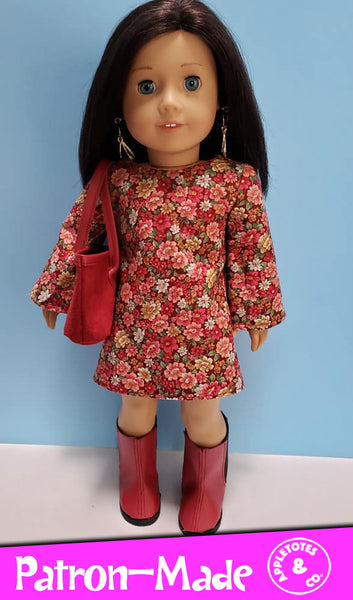 Stevie 70s Dress Sewing Pattern for 18" Dolls