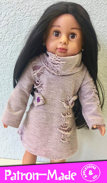 Sweater Dress Sewing Pattern for 18" Dolls