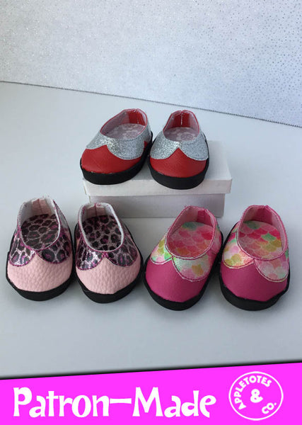 Oopsie Daisy Shoes ITH Embroidery Patterns for 18" Dolls