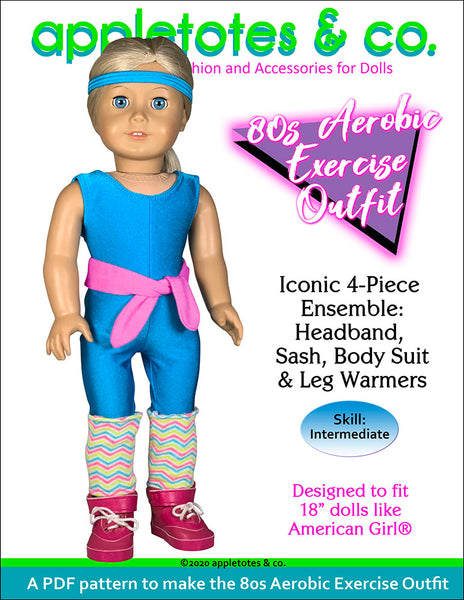 80s Aerobic Exercise Outfit Sewing Pattern 18 Inch Dolls