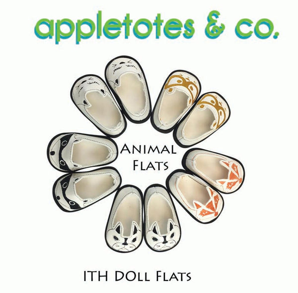 Animal Flats Collection ITH Embroidery Patterns for 18" Dolls