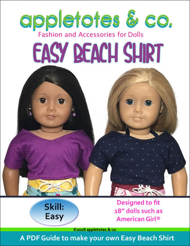 Free Easy Beach Shirt Sewing Pattern for 18 Inch Dolls